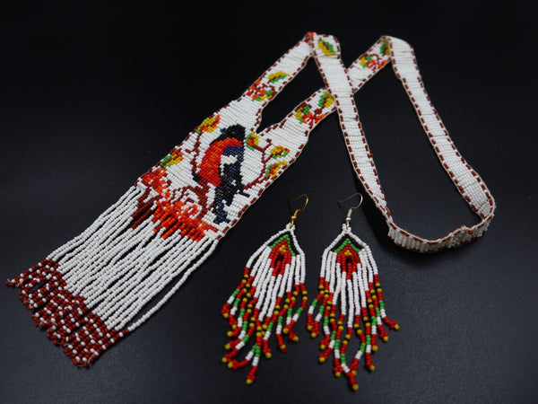 Colorful Ukrainian Beads Sparrow Design Necklace