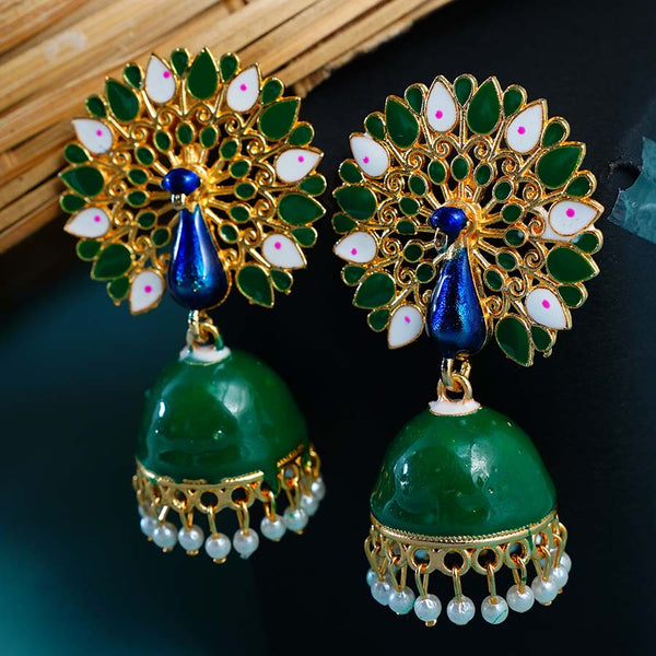 Peacock Design Traditional Kundan Earrings