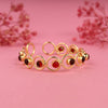 Red Garnet Color Round Shape Brass Bracelets