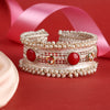 Silver Plated Pearl Beaded Stone Kada