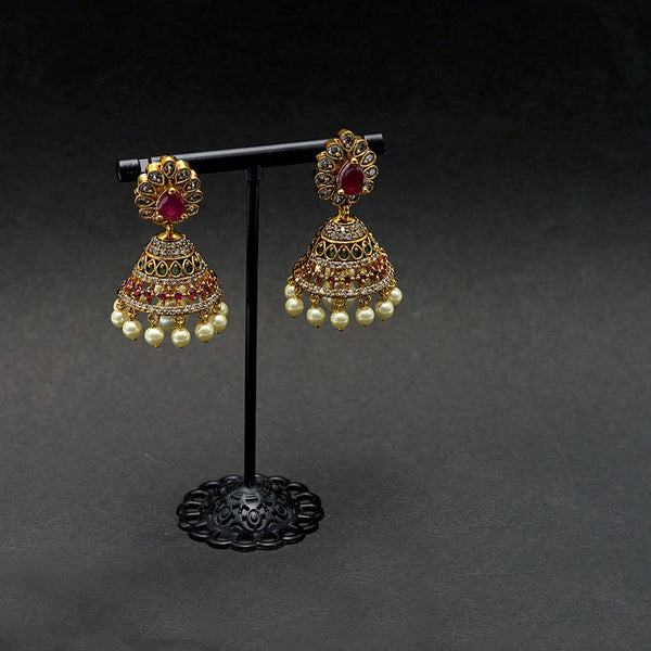CZ Indian Gold Plated Jhumka