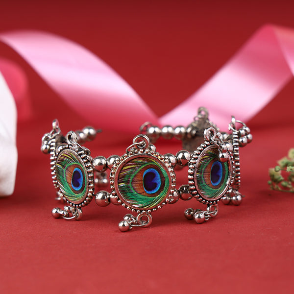 Oxidized Peacock Design Bracelet