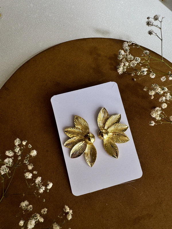 Golden Flower Earring