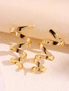 Gold Spiral Twisted Design Earrings