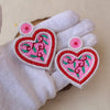 Crunchy Fashion Beaded Heart Shaped Drop Earring