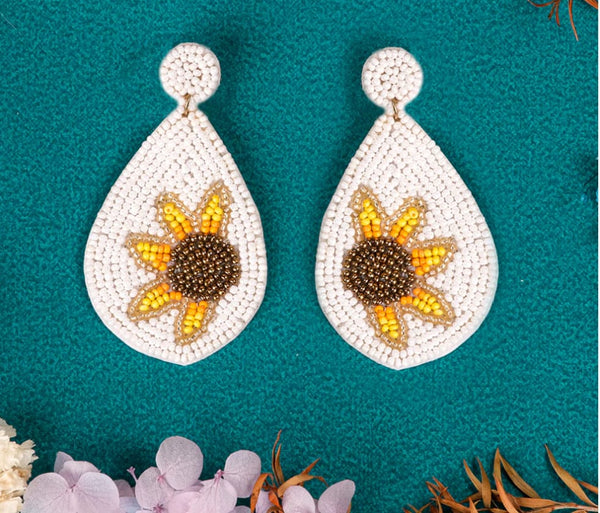 Sunflower Handmade Beaded Earring
