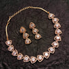 Moon Shaped Rose Gold Diamond Studded Necklace