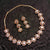 Moon Shaped Rose Gold Diamond Studded Necklace