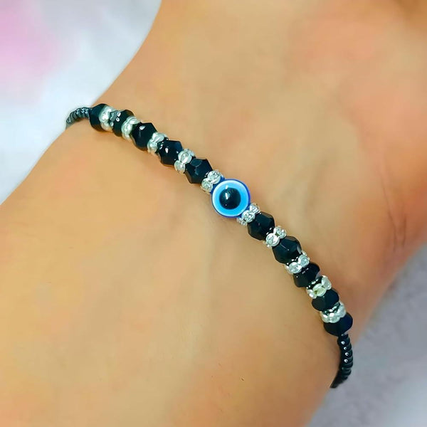 Stylish Evil Eye Black Beads Bracelet