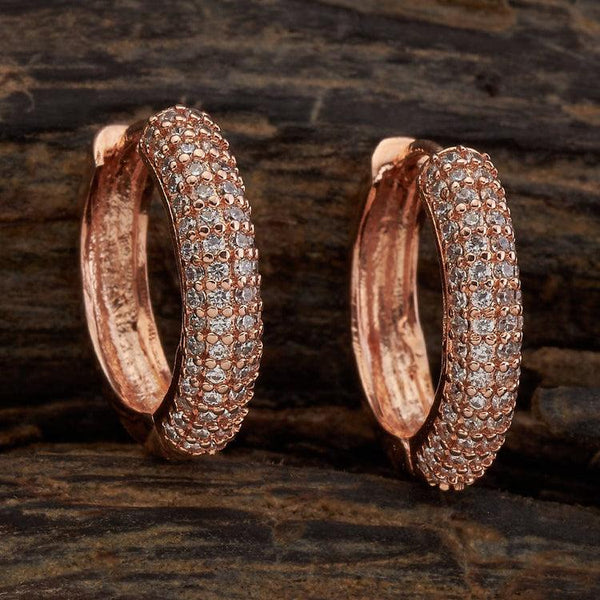 Meraki Rose gold Diamonds Hoops