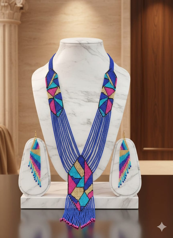 Handmade Glass Blue Necklace