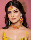 Handcrafted Floral Jewelry Set for Haldi-Mehndi Occasion