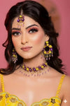 Handcrafted Floral Jewelry Set for Haldi-Mehndi Occasion