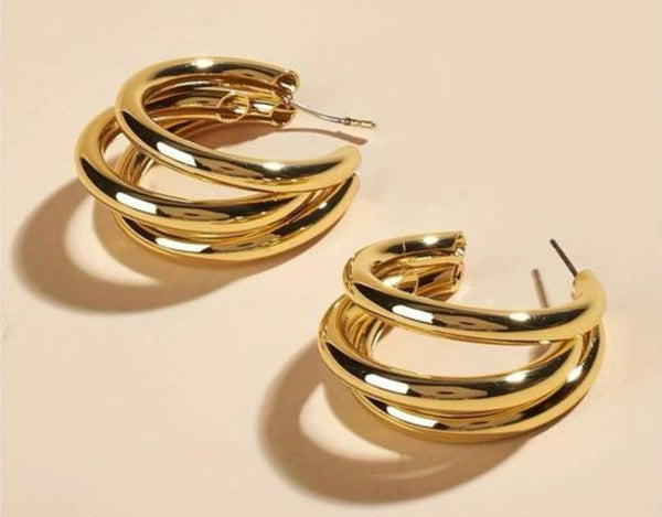 Trendy Viral Triple Hoop Earrings