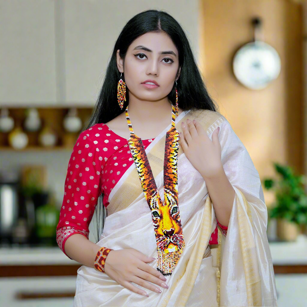 Premium Tiger Print Handmade Necklaces Set