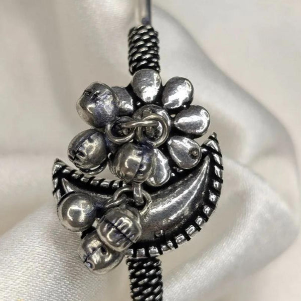 Moon Flower Ghunghroo Oxidized Bracelet