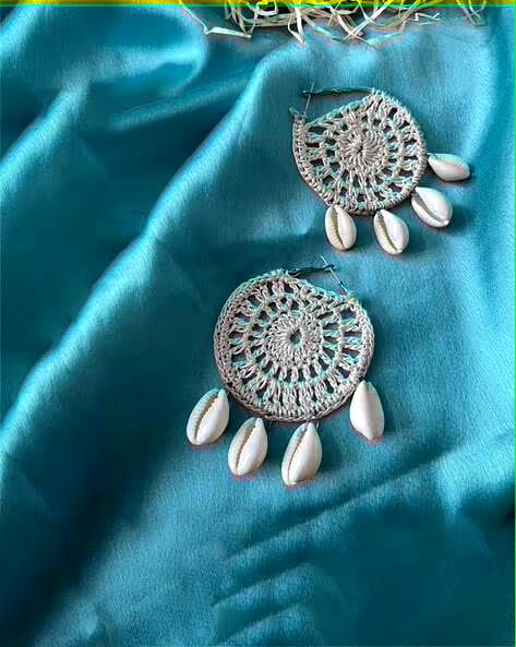 Thread Work Handmade Shell Earrings