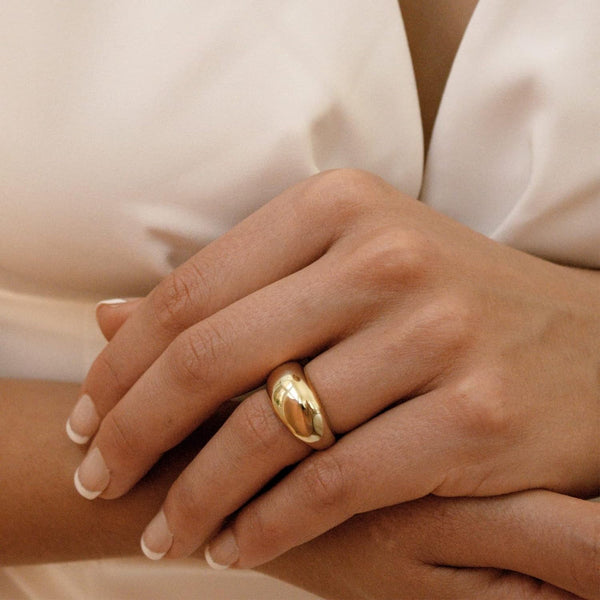 Dome Style Gold Plated Ring