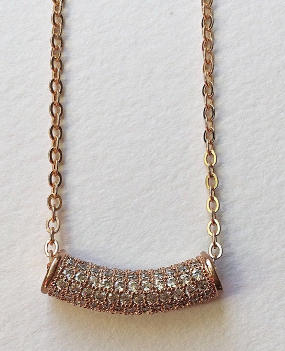 Rose Gold Chain With Curved Pendant