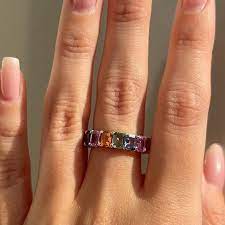 Meraki Trends Rainbow Diamond Adjustable Ring