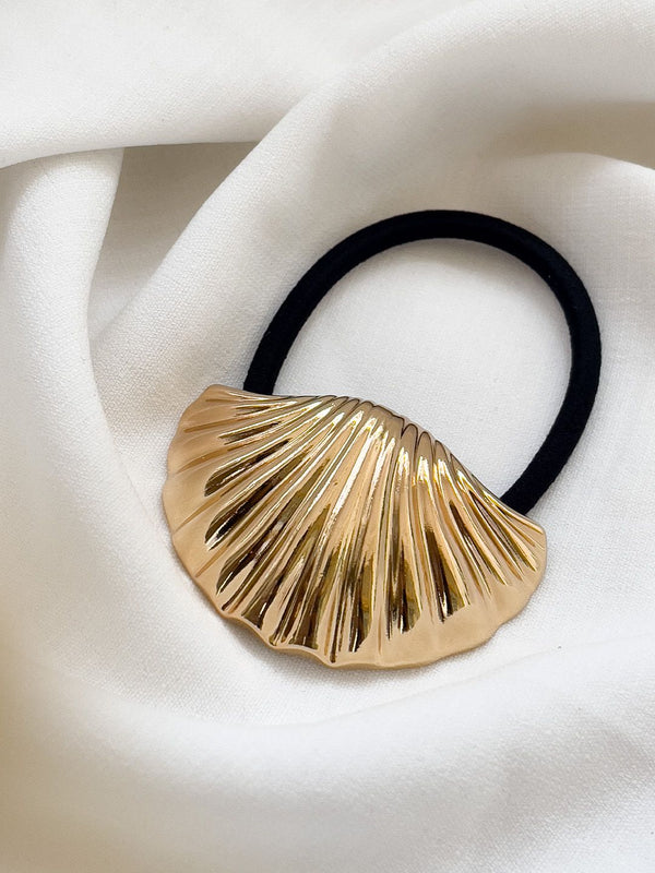 Golden Shell Ponytail Holder