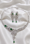 Green Stone Diamond Necklace Sets