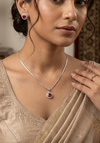 Sparkling Round Cut CZ Pendant Sets
