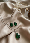 Buy Ruby Silver Plated Oval Pendant Sets