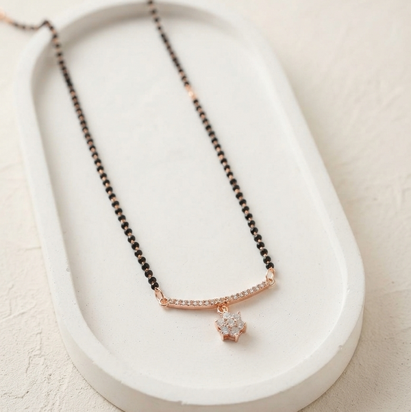 Trendy Diamond Studded Rose Gold Mangalsutra