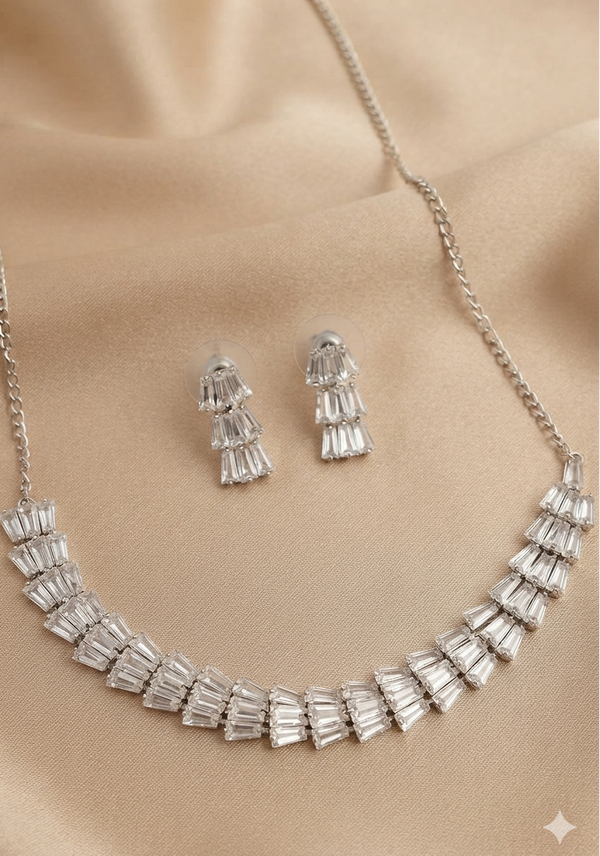 CZ White Necklace set