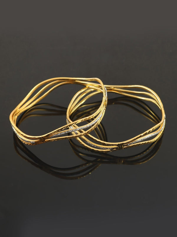 Two Tone Gold Layered Bangles