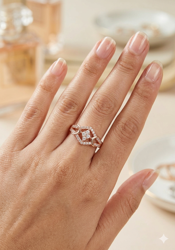Geometric Sparkle Diamond Rings