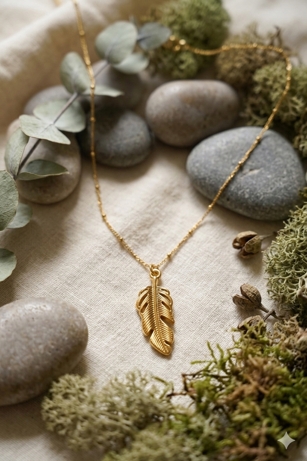 Anti-tarnish Feather Charm Pendant
