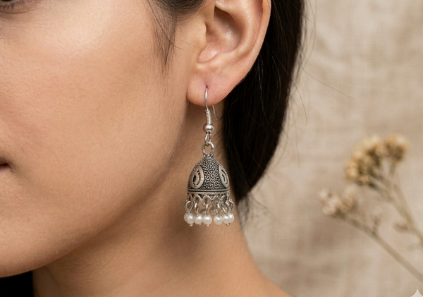 Oxidized Silver Jhumki