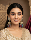 Multicolor Kundan Long Jhumka