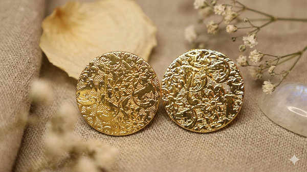 Classy Round Shape Brass Earrings