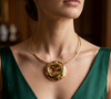 Round Shape Bold Gold Statement Neckpiece