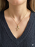 Anti-Tarnish Snake Pendant with Green Stone