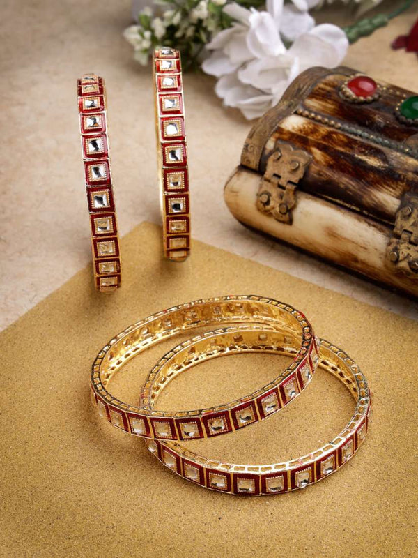 Stunning Gold Plated Kundan Bangles