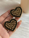 Heart Shape Black Quirky Earrings