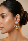 Elephant Design Earring with Monalisa Stone
