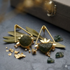 Triangle Shaped Monalisa Stone Earring with Pearls
