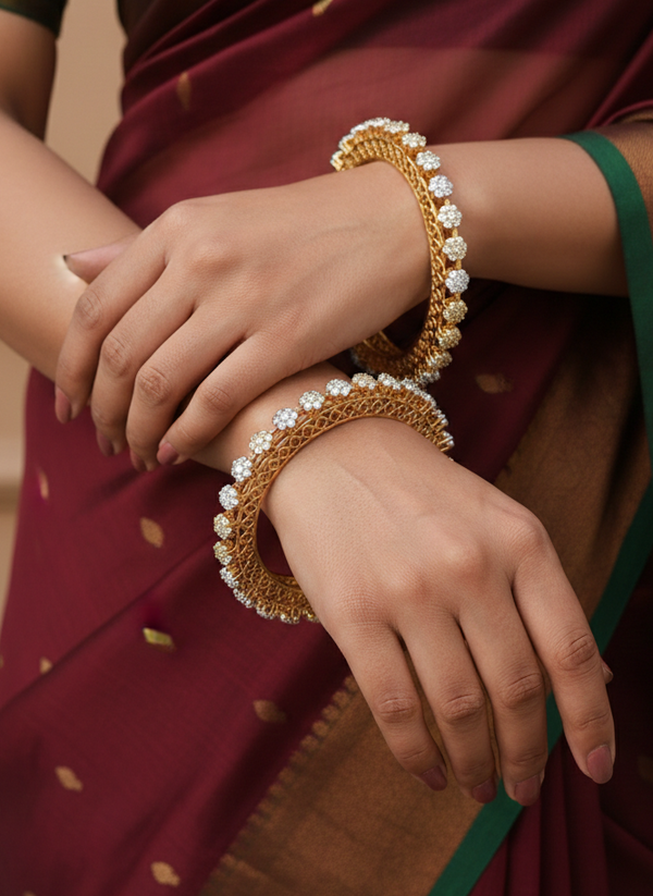 Diamond Studded Pacheli Bangles