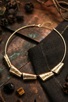 Gold Tone Geometric Statement Necklace