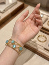 Exquisite Gold PlatedCuff Bracelet With Emerald