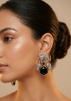 Elephant Design Earring with Monalisa Stone