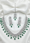CZ Studded Diamond Look Necklace Set