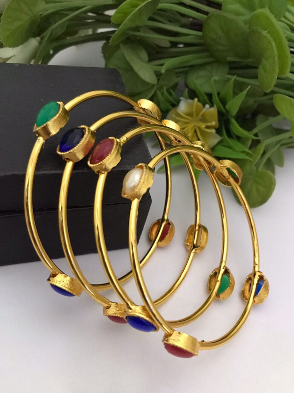 Multicolor Stone Elegant Bangles