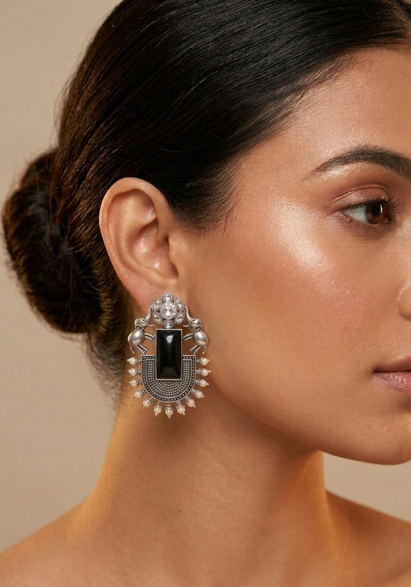 Elephant Design Replica Earring with Stone