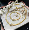 Heart And Pearl Pendant Set With Bracelet